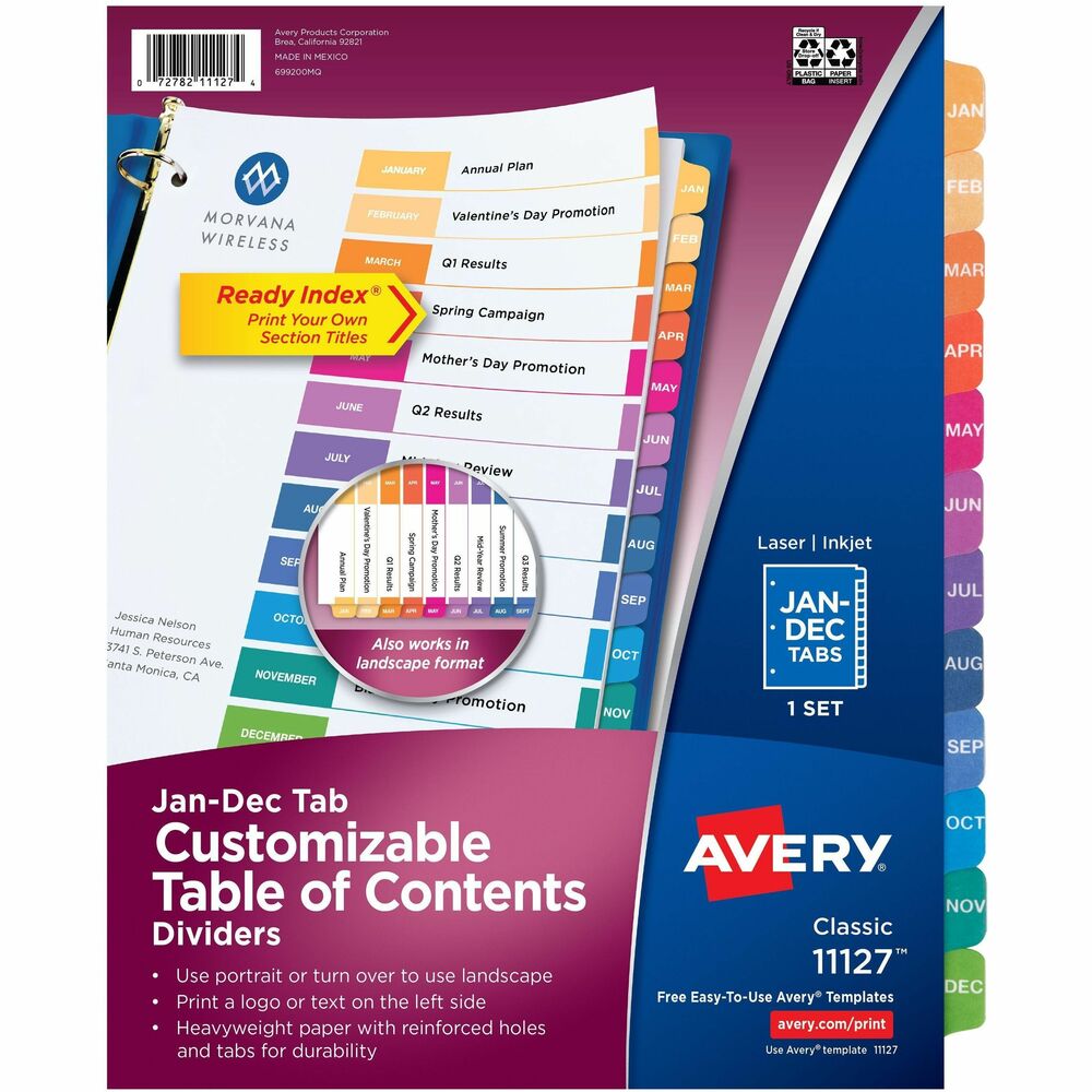 Index Tabs  Binder & Page Dividers